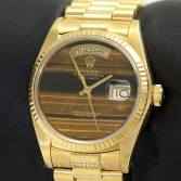 Rolex President Day Date Ref 18038 18K Gold Tiger Eye Dial